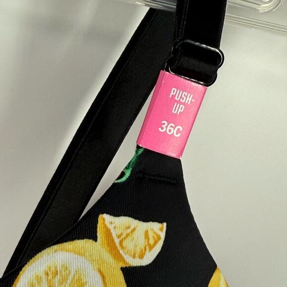 PINK Victoria's Secret wear everywhere push up Bra Black with Lemons Size 36C N - Picture 7 of 9